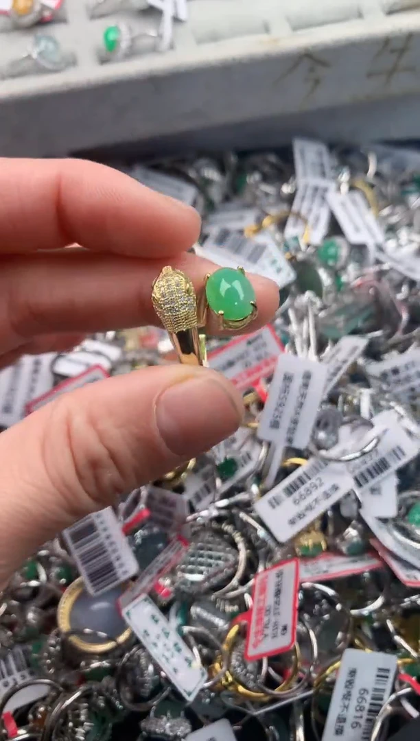 银S925镶嵌戒指翡翠3                             1