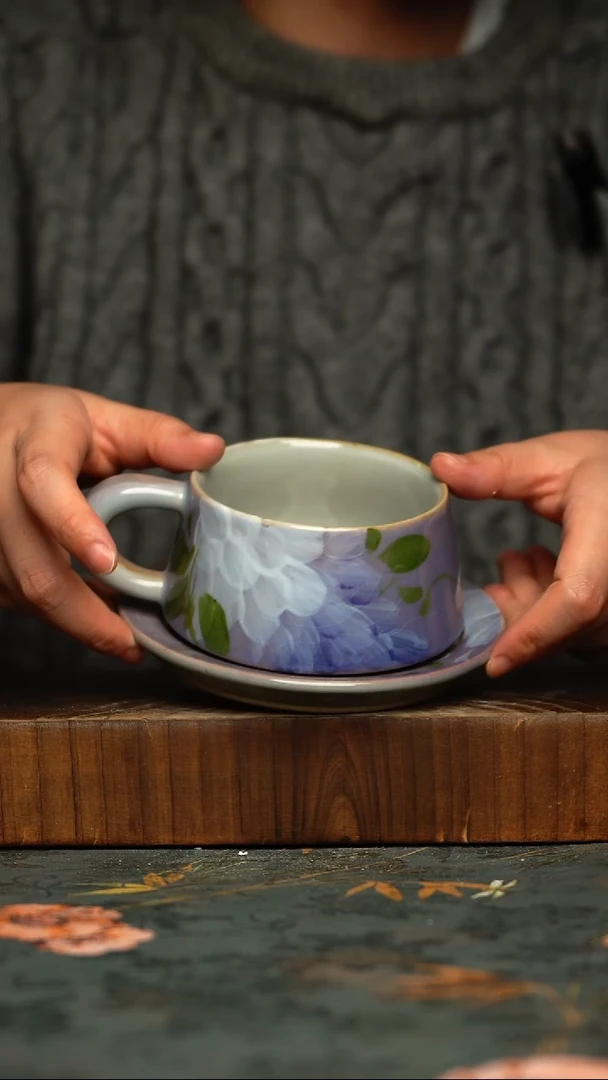 瓷片釉下彩手工手绘同款陶器