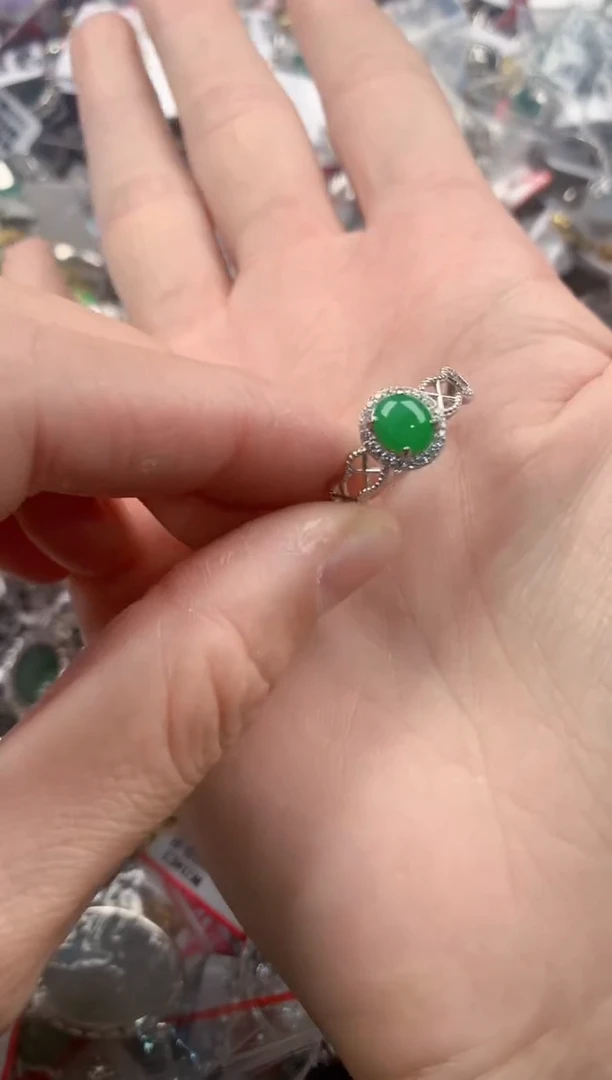 银S925镶嵌戒指翡翠111    9