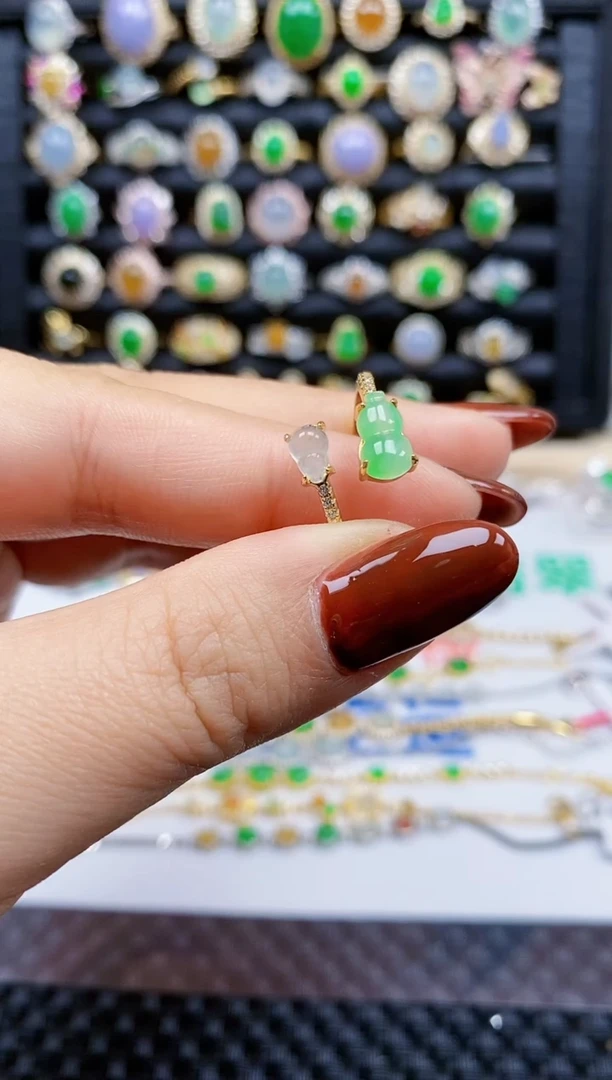 银S925镶嵌戒指翡翠196