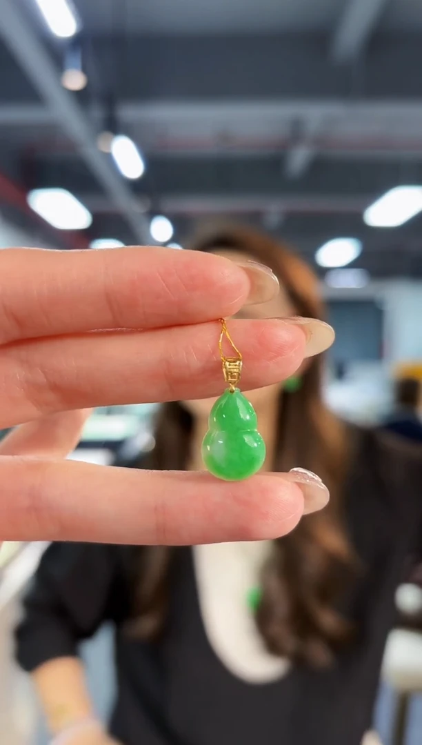 【闪购商品】翡翠颈饰18K金镶嵌缅料A货/支持复检/一件