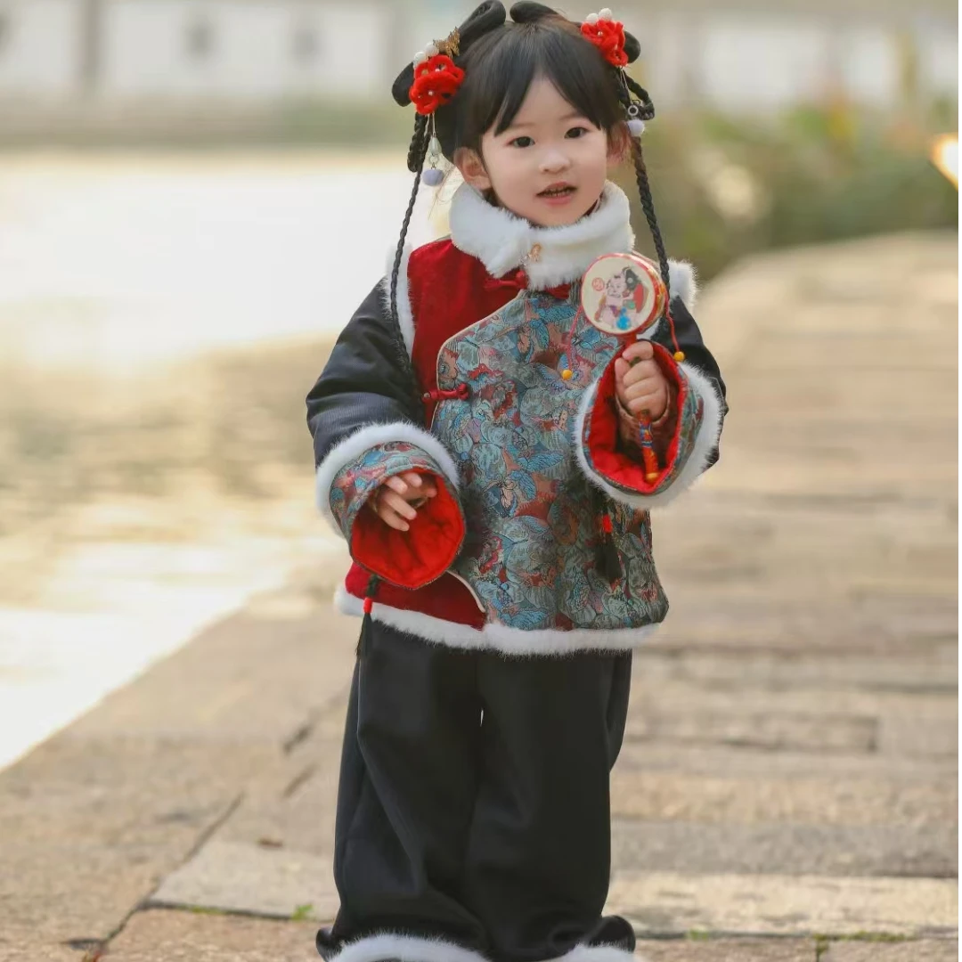 惜韩（345）好看唐装中国风拜年服宝宝女童儿童