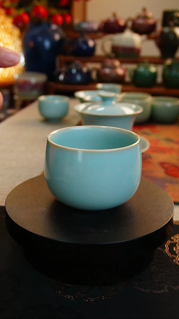【闪购商品】瓷片423 汝瓷天青大罗汉杯 Z