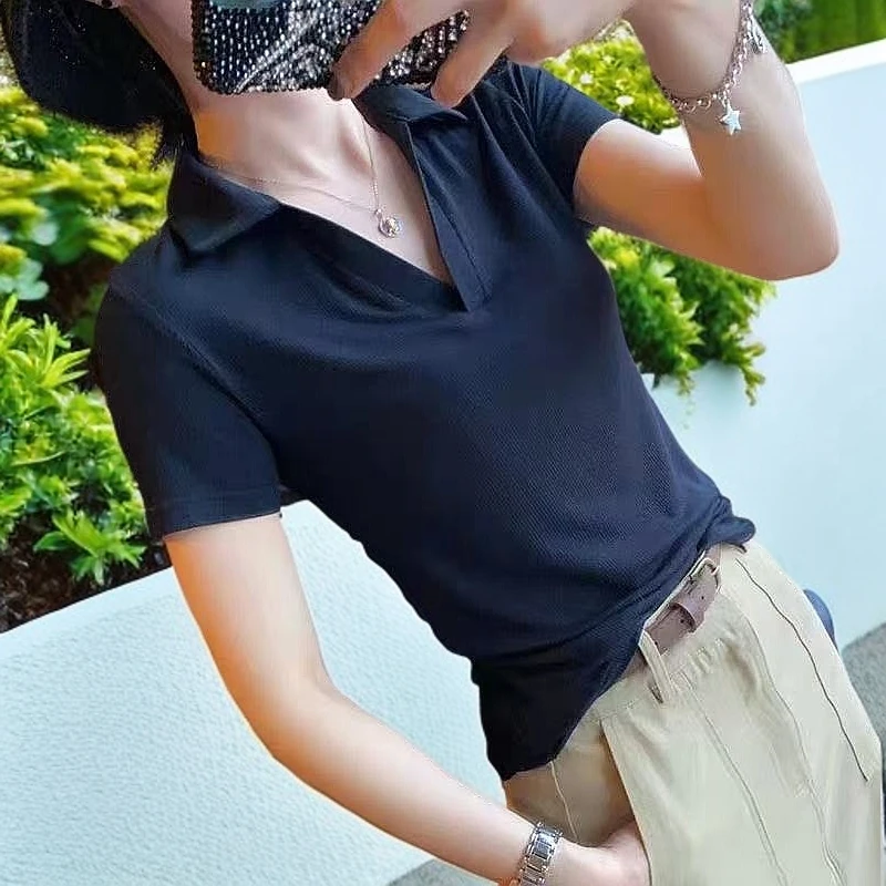 8807#【木兮兮专属】2025年夏季新款休闲气质显瘦衬衫时尚小衫女款