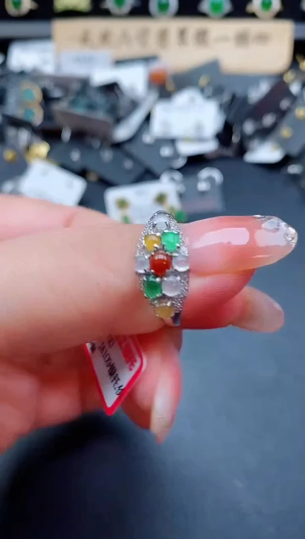 银S925镶嵌戒指翡翠508