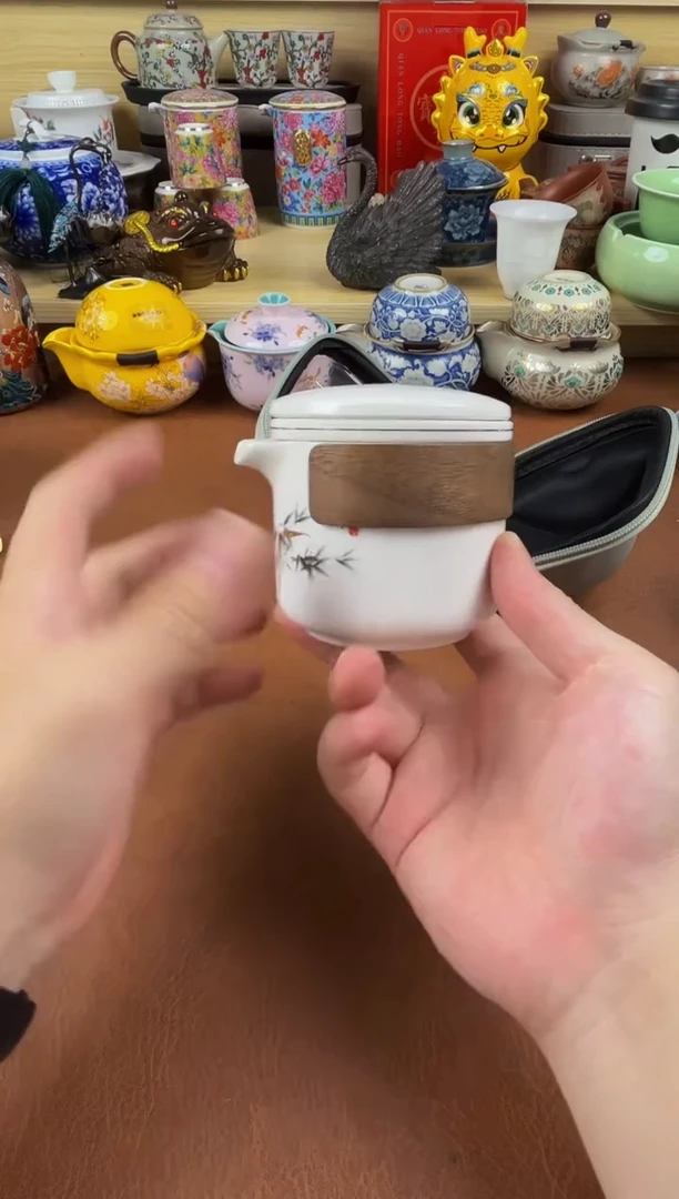 陶瓷茶具摆件旅行套组