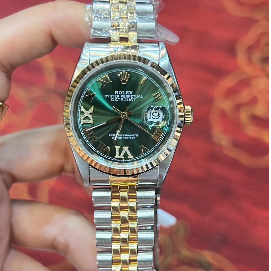 99新 Rolex/劳力士 表展日志16233狗牙圈绿盘腕表/后钻/WHP034124
