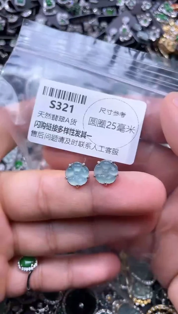 【闪购商品】翡翠未镶嵌颈饰S321耳钉