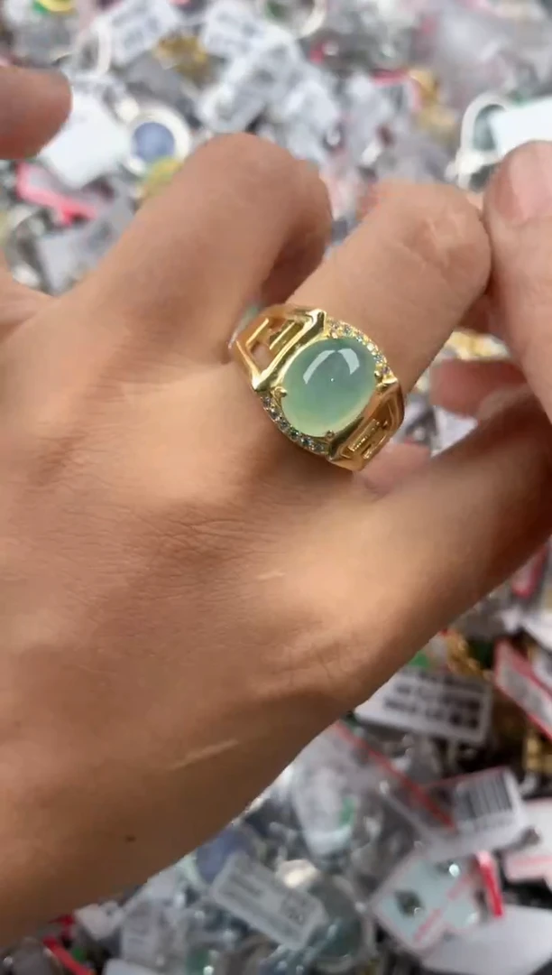 银S925镶嵌戒指翡翠9999----3