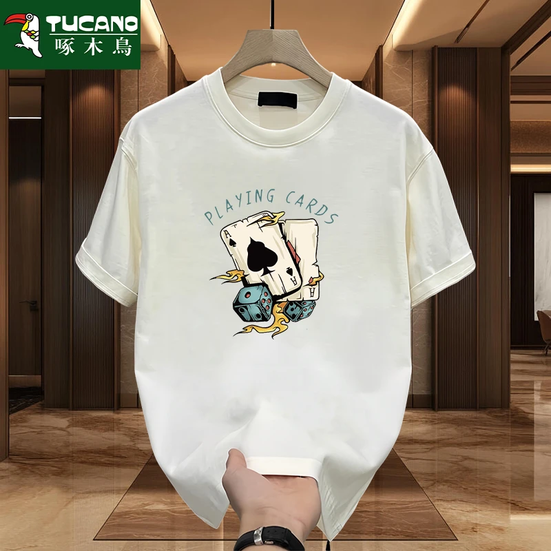 2025夏季重磅短袖t恤男女韩版纯棉半袖青年时尚百搭圆领宽松体恤.