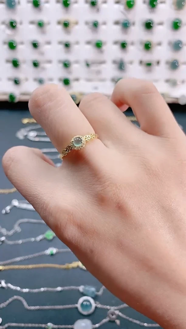 【闪购商品】翡翠戒指银S925镶嵌天然翡翠