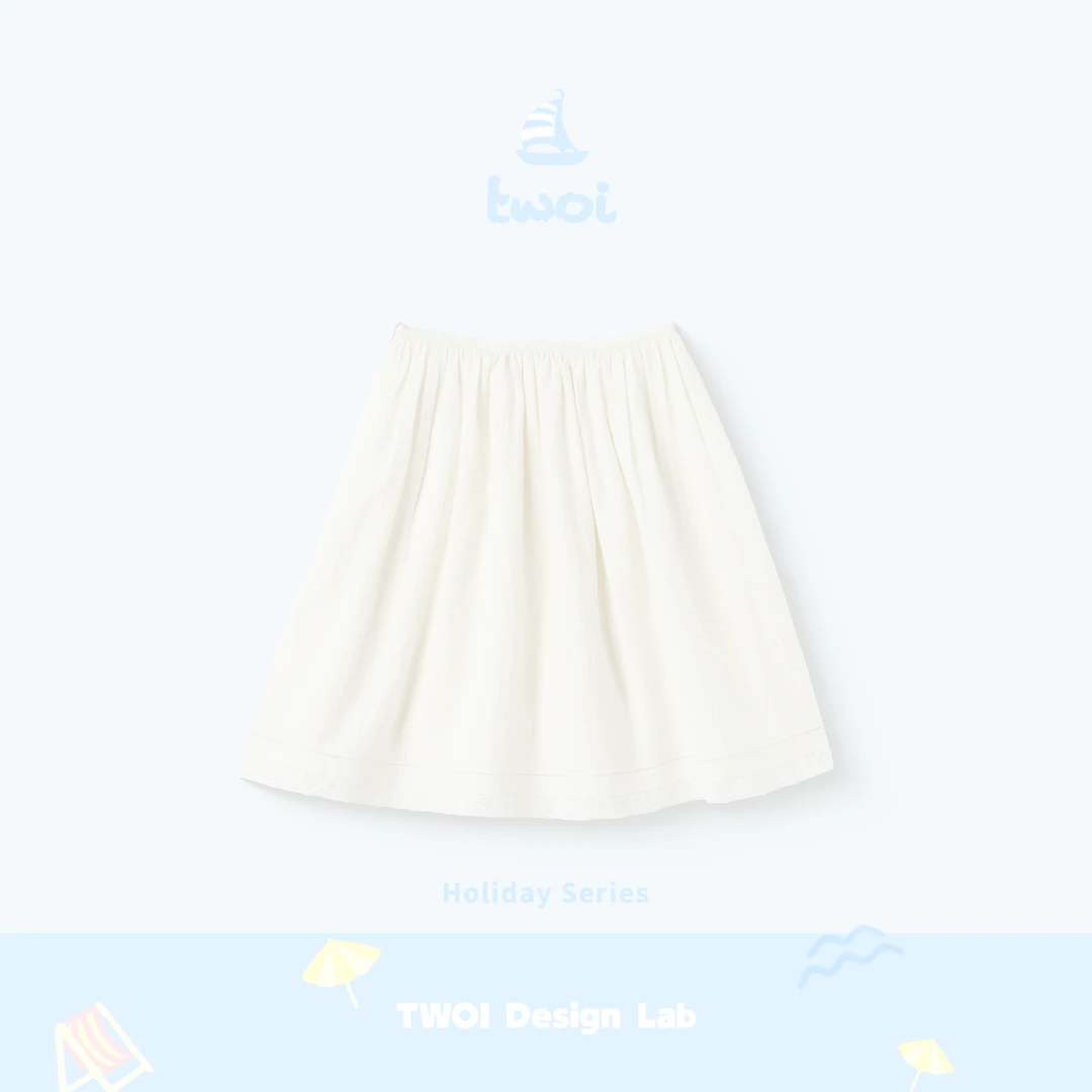 TWOI Design Lab "假日系列"「奶油白编织肌理半裙」