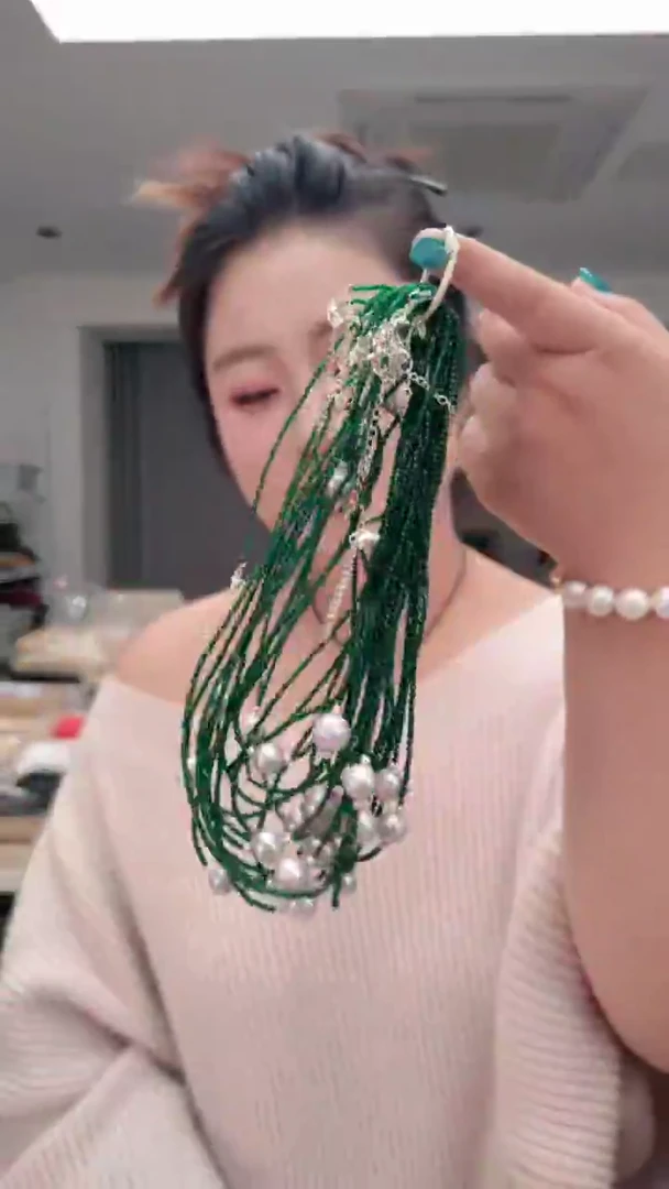 颈饰未镶嵌淡水珍珠2221单株绿项链