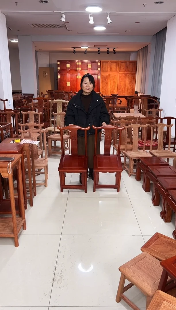 花梨木类家具花梨色小官帽小巴花一对