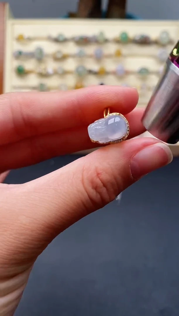 翡翠戒指银S925镶嵌天然A货翡翠333    9-2