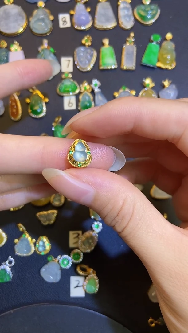 吊坠(不含链)银S925镶嵌翡翠1