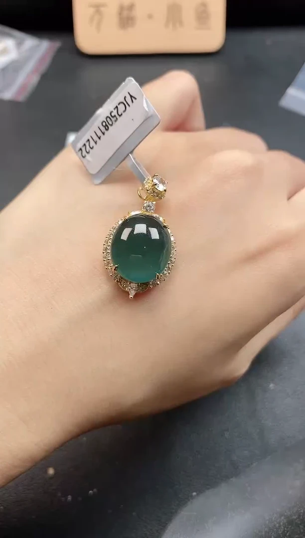 银S925镶嵌戒指翡翠51511