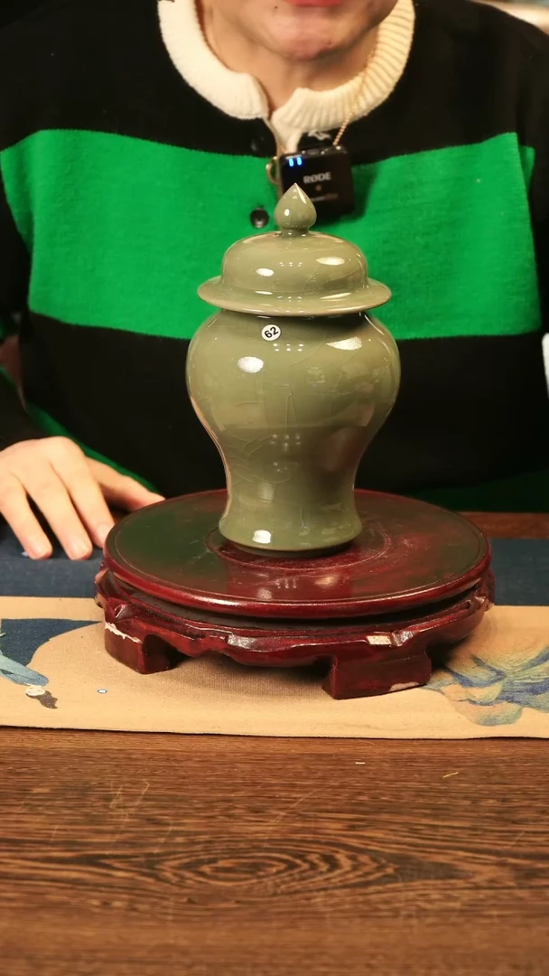 【闪购商品】纯手工 哥窑 豆青釉 将军罐62号