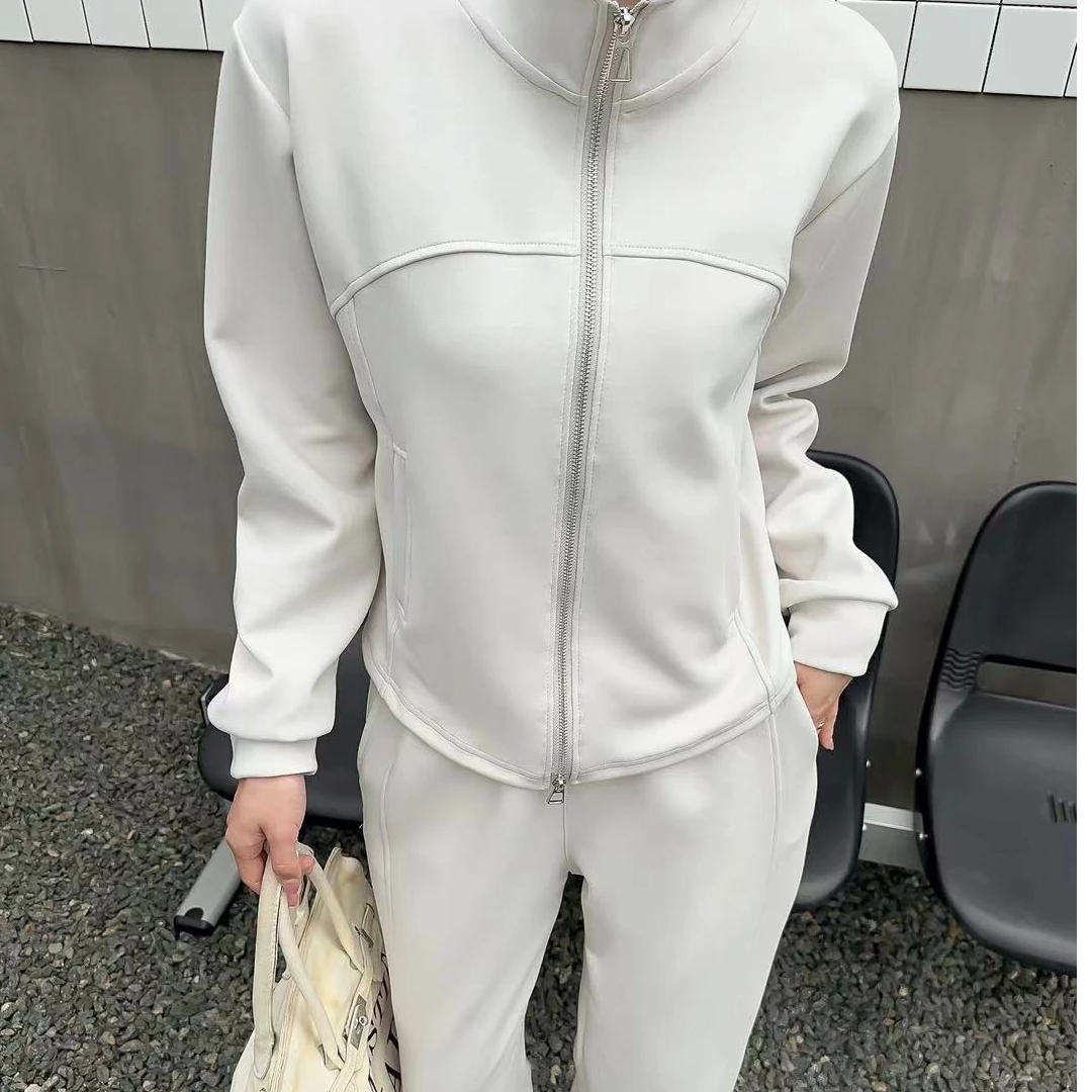 星空棉线条感拉链立领休闲春款女装套装卫衣