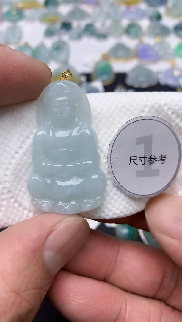 翡翠18K金镶嵌颈饰天然缅甸A货翡翠