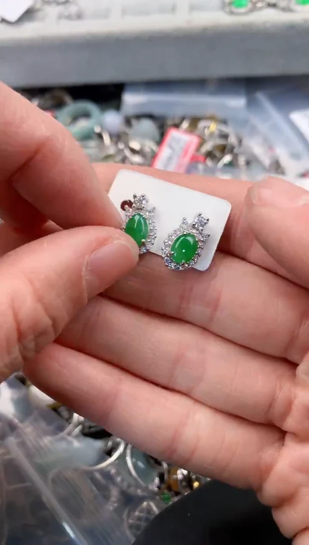 银S925镶嵌戒指翡翠777   7