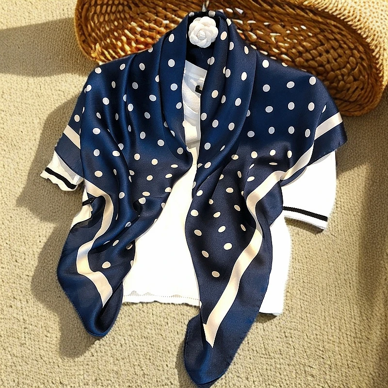 洋派服饰丝巾仿真丝丝巾女士仿真丝方巾百搭简约时尚款双面好搭
