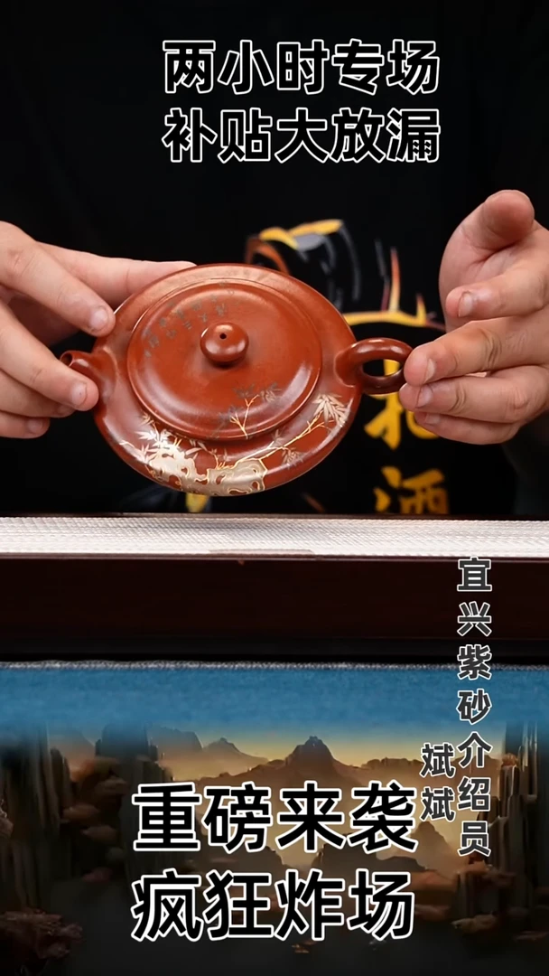 茶壶紫砂水扁 大红袍 石竹