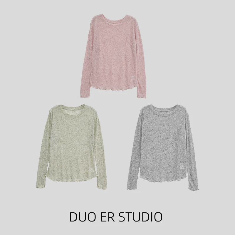 【朵儿studio】“小凉风”冰麻防晒衫~基础又好搭T恤 D530