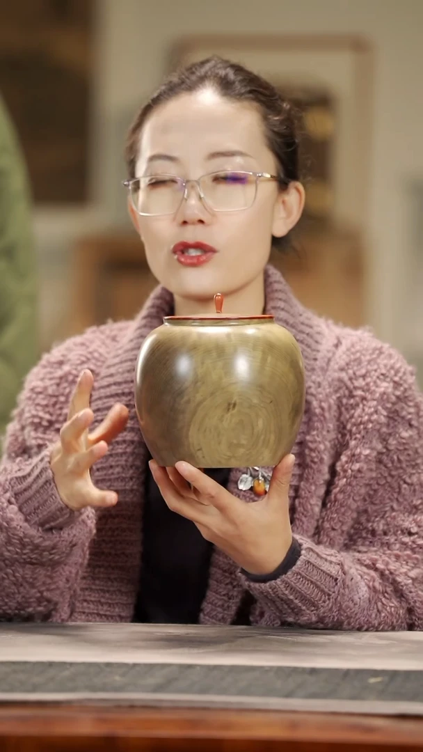 【闪购商品】金丝楠木雕568雨滴纹茶仓大茶叶罐