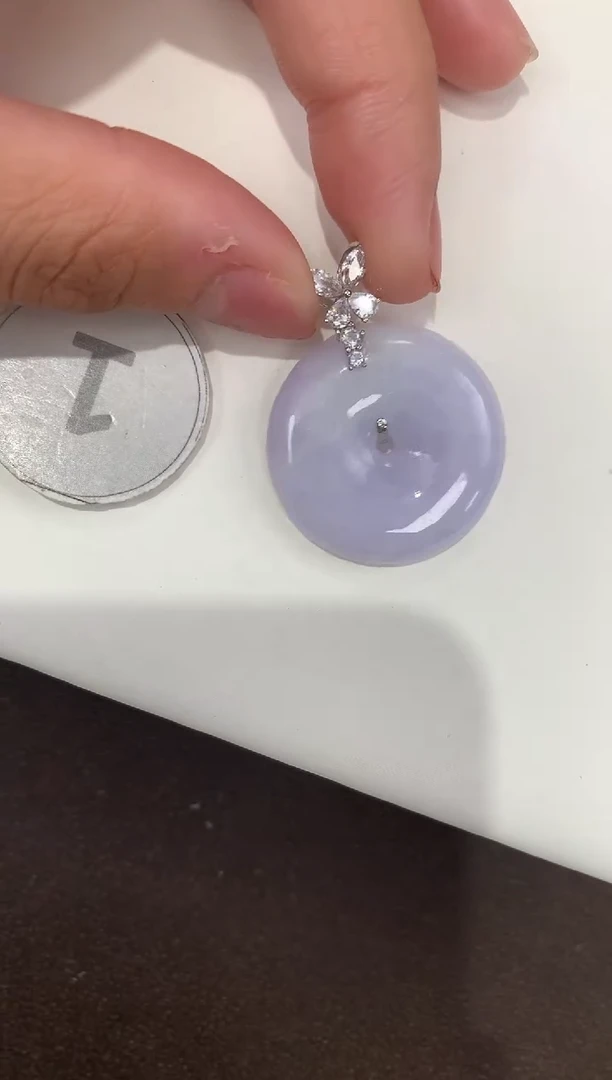 颈饰银S925镶嵌翡翠 天然缅甸a货翡翠