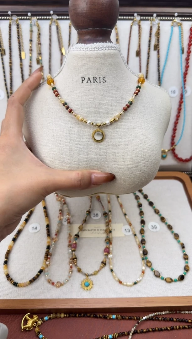 项链钛钢石英质玉新款56厘米