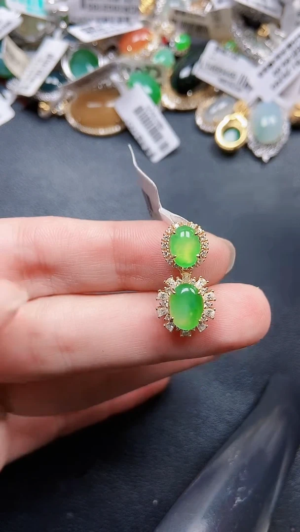 颈饰银S925镶嵌翡翠3407