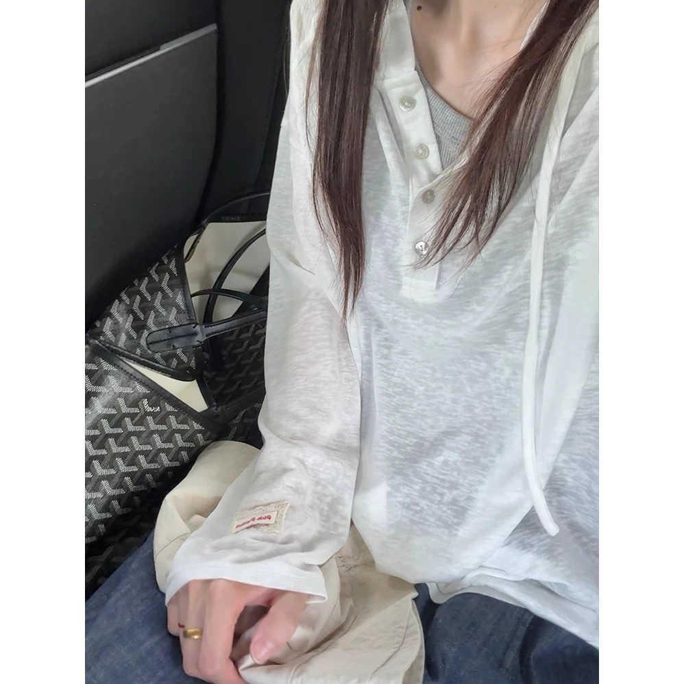 CHAO级推荐！夏日天丝竹节棉凉感柔软亲肤宽松连帽防晒罩衫女上衣