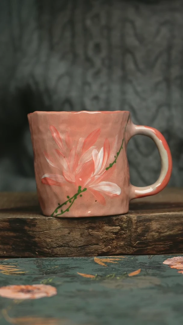 【闪购商品】瓷片杯釉下彩手工手绘同款陶器