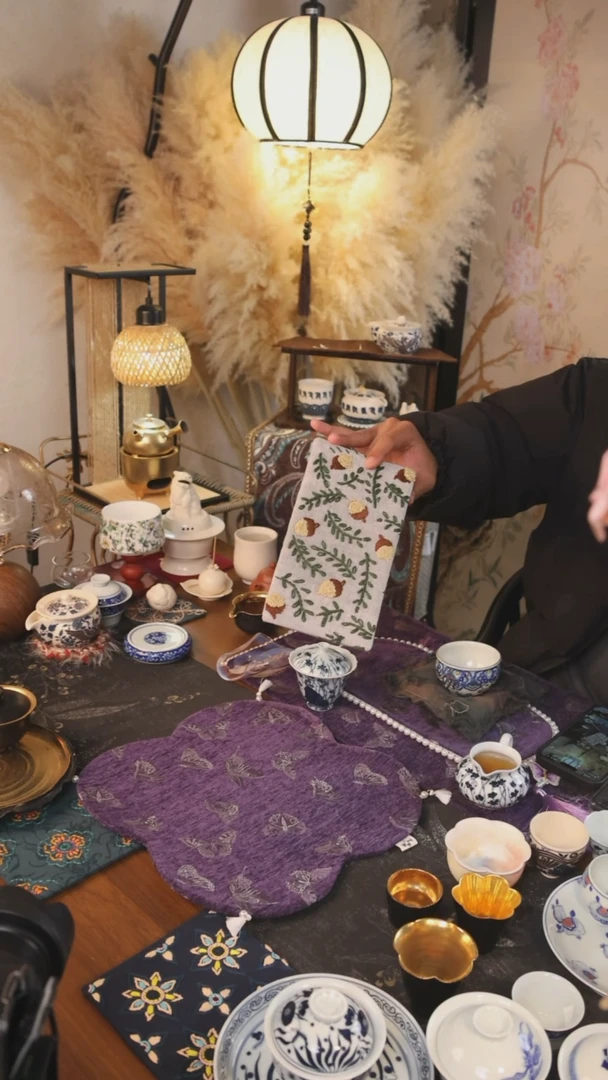 杯垫纯手工刺绣杯垫