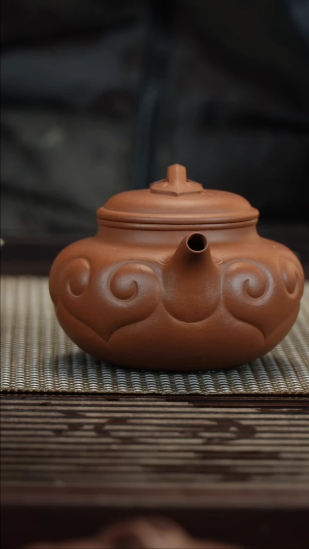 【闪购商品】紫砂茶壶朱泥如意仿古180CC半手工