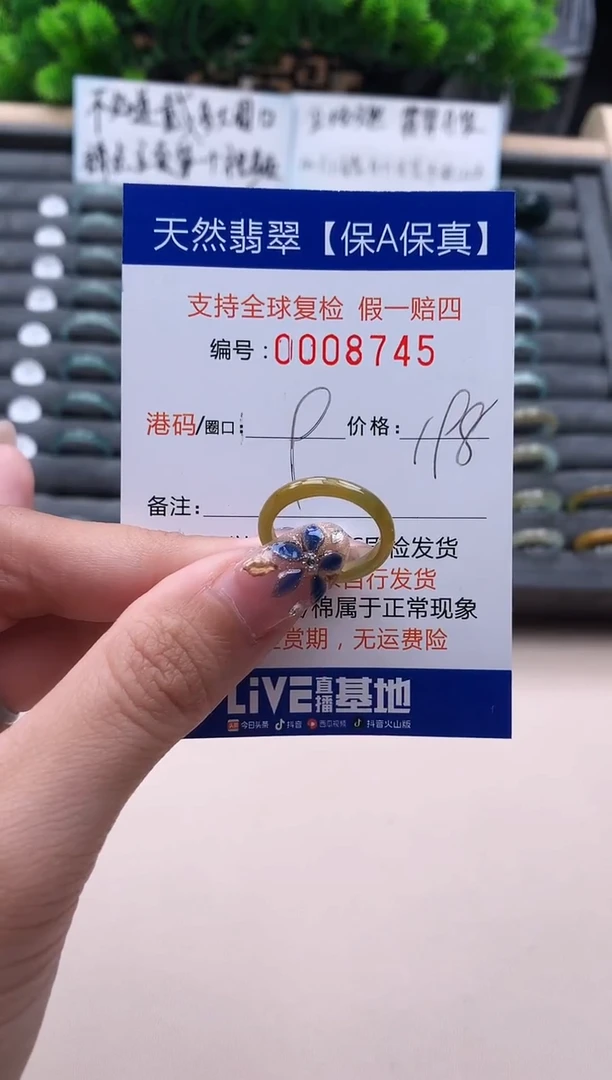 未镶嵌戒指翡翠8745