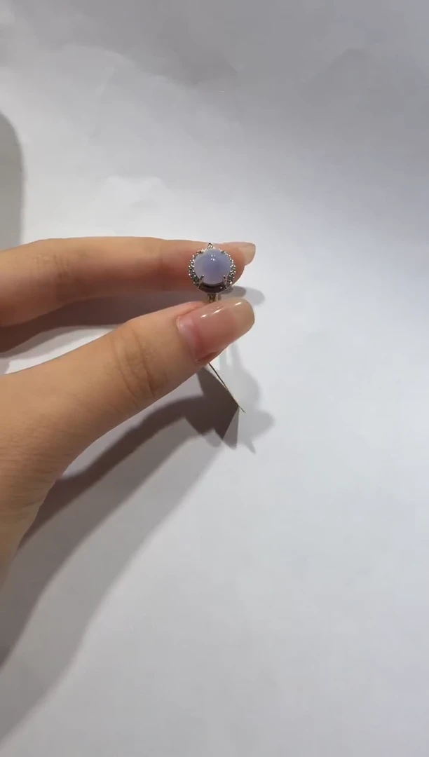 银S925镶嵌戒指翡翠缅甸A货翡翠戒指