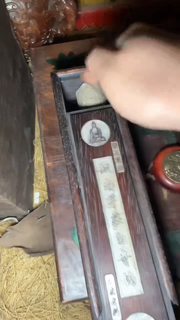 香榧木摆件---------（墨序甄选）帝王凡尘盒子