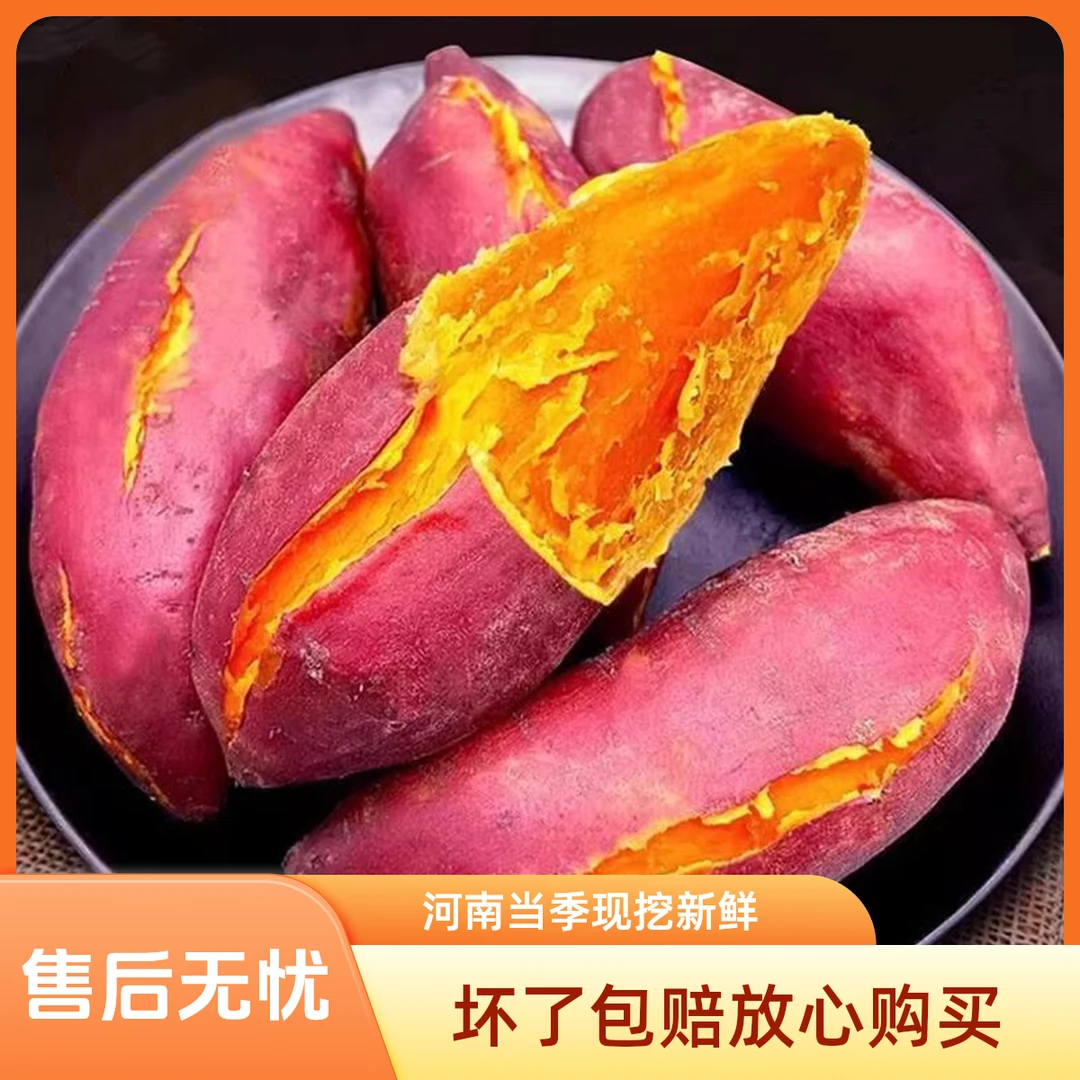 （坏了包赔）河南当季现挖锁鲜红皮黄心沙地蜜薯粉糯软甜口感宜蒸煮