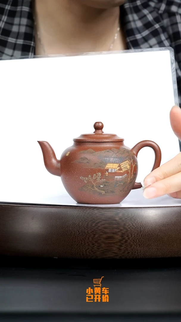 茶壶紫砂0619午直播朱浩明式宫灯泥绘