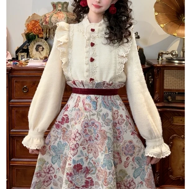 【雪国公主】春季时尚气质显瘦法式复古设计感温柔荷叶边衬衫长袖