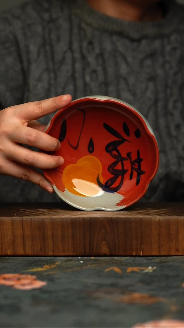 瓷片釉下彩手工手绘同款陶器
