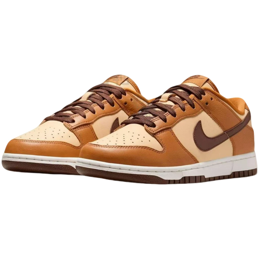 NIKE/耐克官方女子米棕dunk low retro百搭流光风板鞋-HQ7487-700