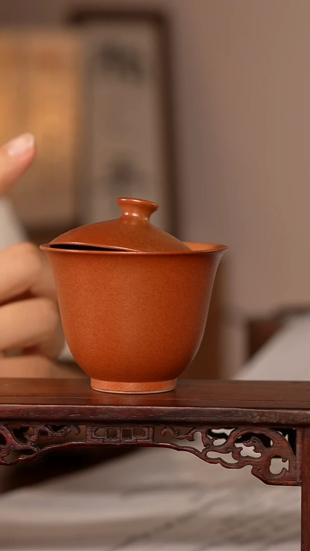 杯子柴烧炻器国风手作盖碗