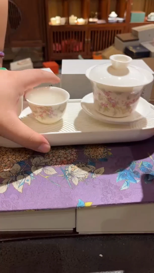 紫藤花一套加茶盘