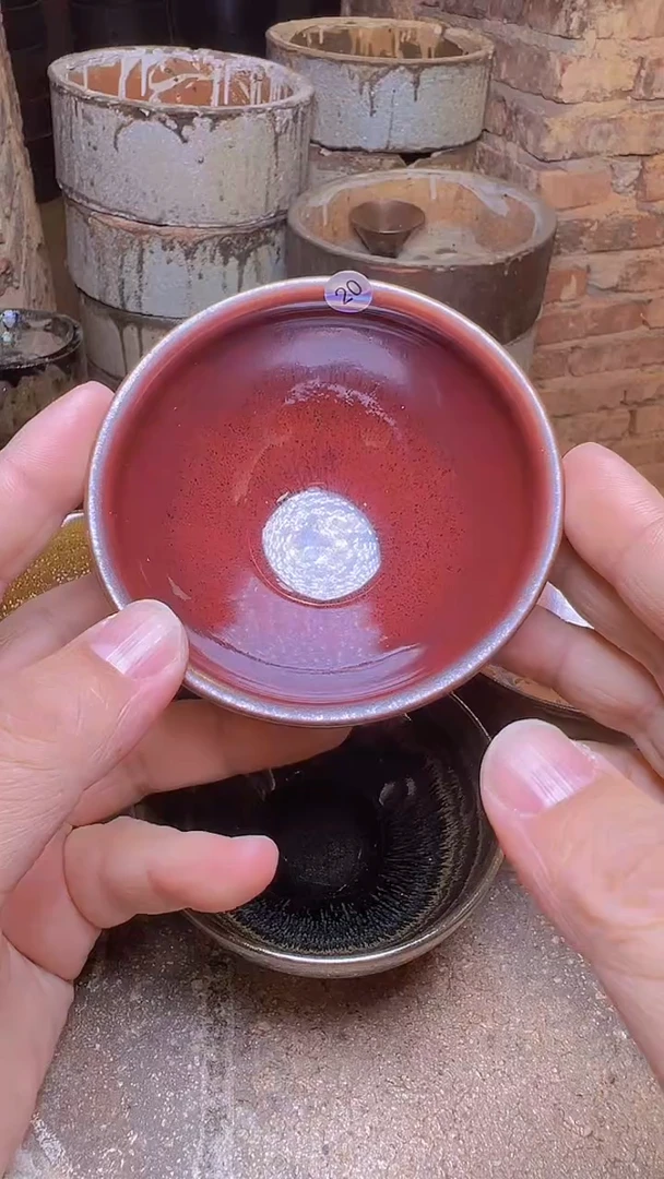 茶盏鹿*亚20修光明柴烧牛血红