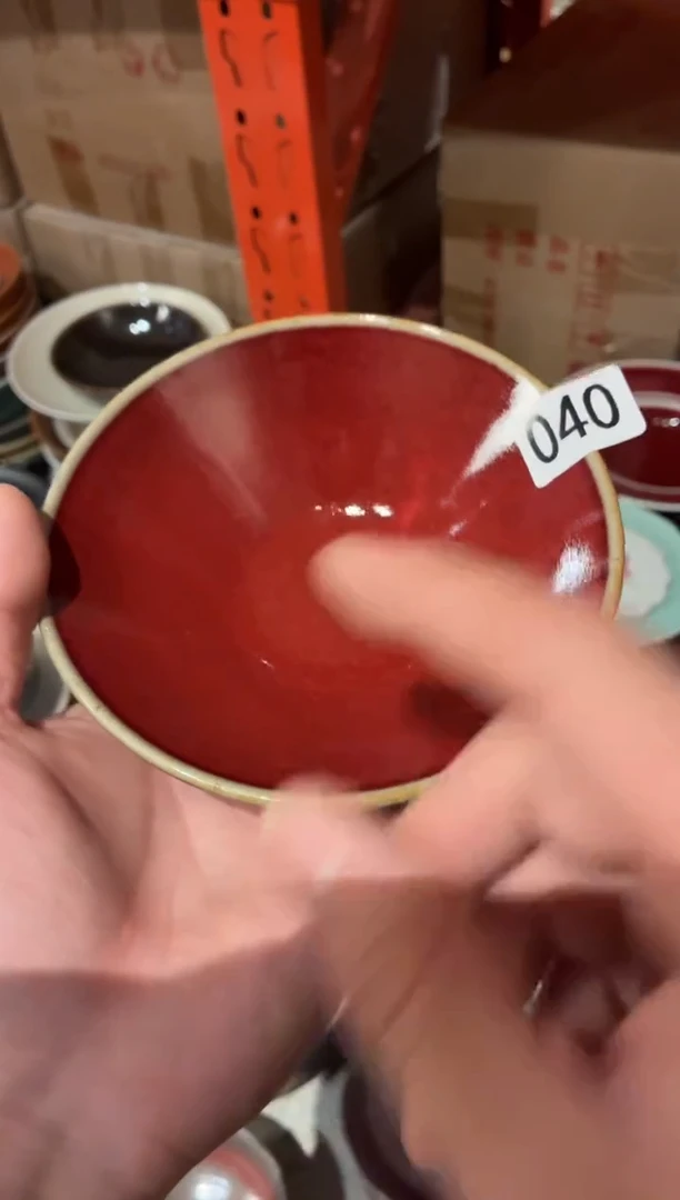 瓷片僡*40陶泥郎红斗碗1个