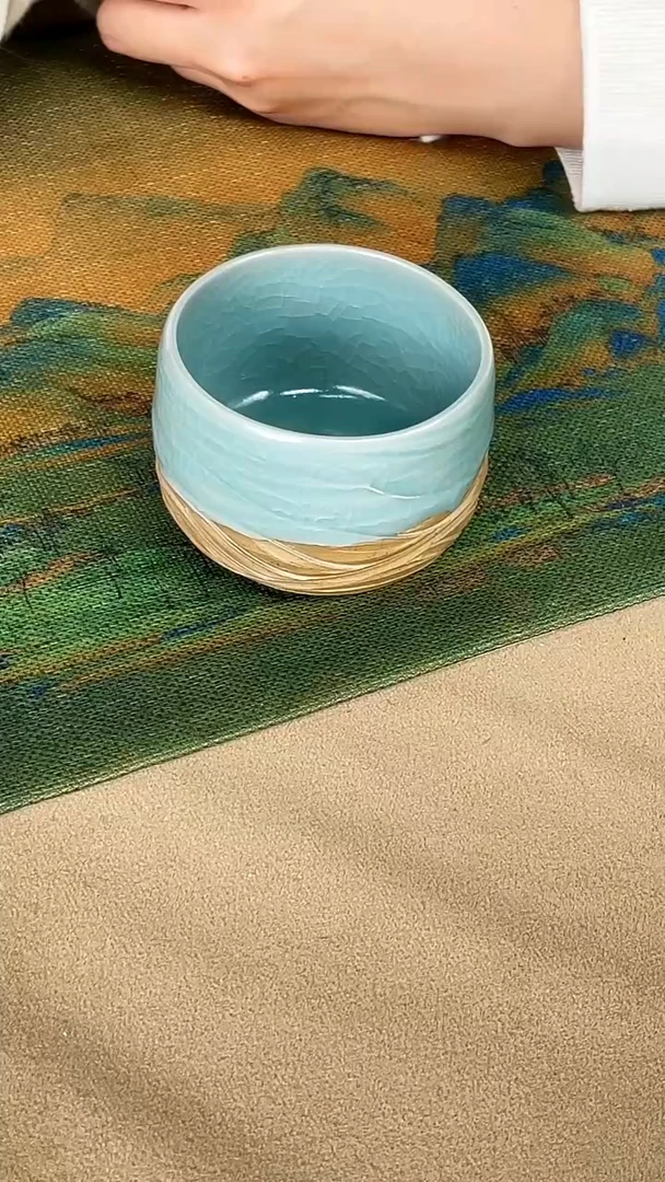 杯子瓷孙现锋 仿古天青釉大创意杯