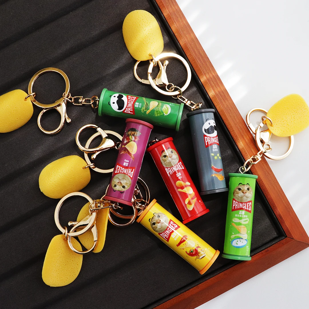 圆头耄耋薯片品客钥匙扣食玩抽象w嘴哈基米二次元挂件原创趣味礼